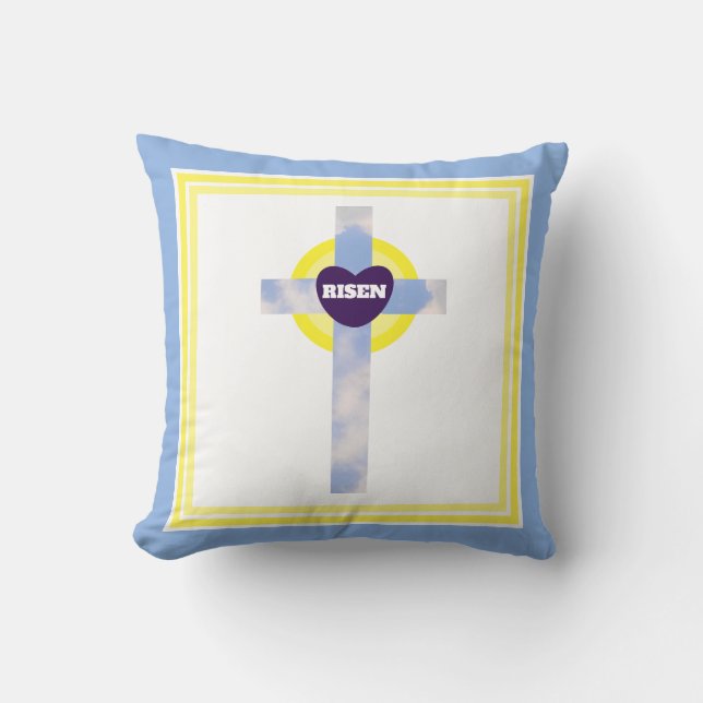 Coussin Jour de la Résurrection Chrétienne de la Croix du  (Recto)