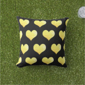 Coussin Jour de la Saint-Valentin Cœurs Dorés Pailletés No (Herbe)