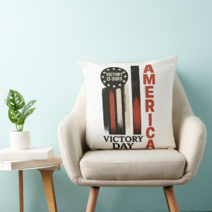 Coussin Jour de la Victoire Art Patriotique en Distress US