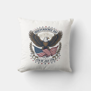 Coussin Jour de l'Indépendance Eagle Drapeau Chemise Vinta