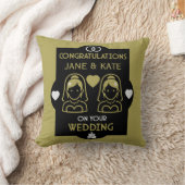 Coussin Jour de mariage de filles gays (Couverture)