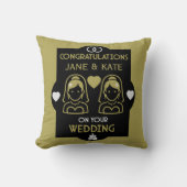 Coussin Jour de mariage de filles gays (Recto)