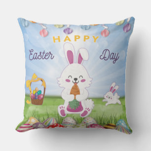 Coussin Jour de Pâques amusant Bunny