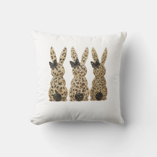 Coussin Jour de Pâques chrétien drôle arc de lapin mignon