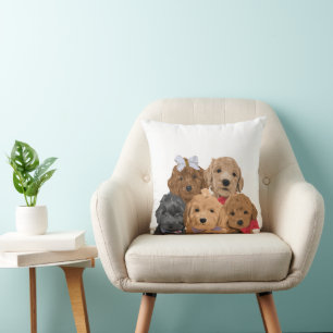 Coussin Jour des chiots 16x16