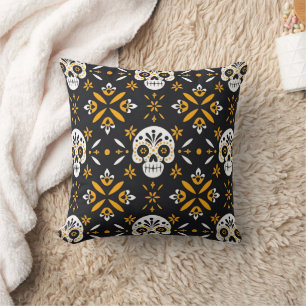 Coussin Jour des morts Crâne à sucre Día de Los Muertos