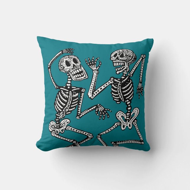 Coussin Jour des squelettes morts de danse - personnaliser (Recto)