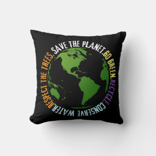 Coussin Jour des terres Sauvez la planète Devenez écolo