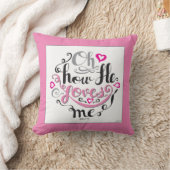 Coussin Jour des Valentines chrétiennes Jésus m'aime Rose (Couverture)