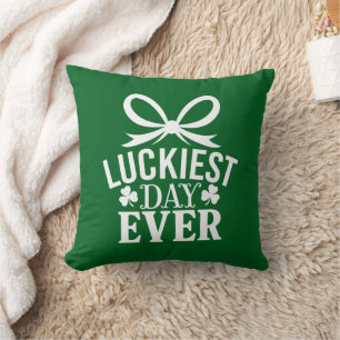 Coussin Jour le plus chanceux St Patricks Day Irlandais Ch