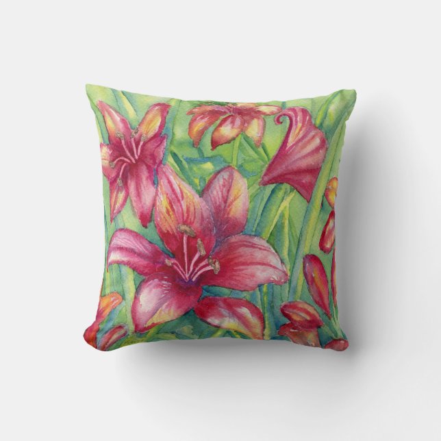 Coussin "Jour Lilies" Lancer l'oreiller (Recto)