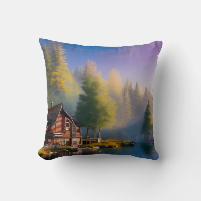 Coussin Journal Cabine Retraite sur l'eau (Recto)