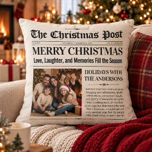 Coussin Journal de Noël personnalisé, Journal de famille