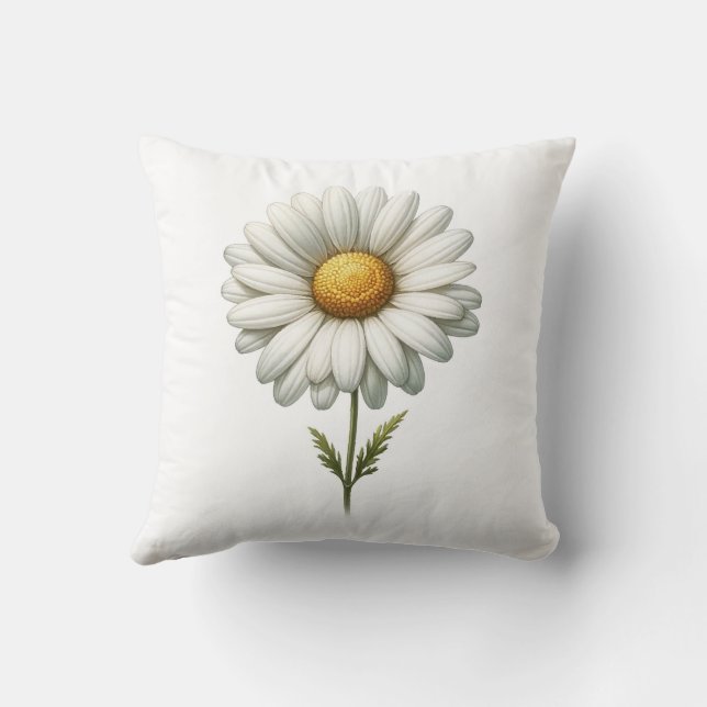 Coussin Journal d'herbe de fleur de marguerite blanche sim (Verso)