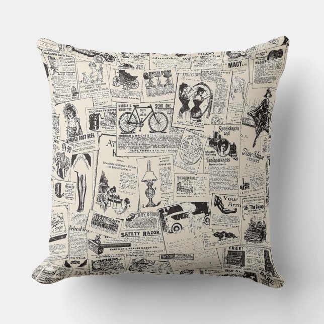 Coussin Journal vintage (Recto)