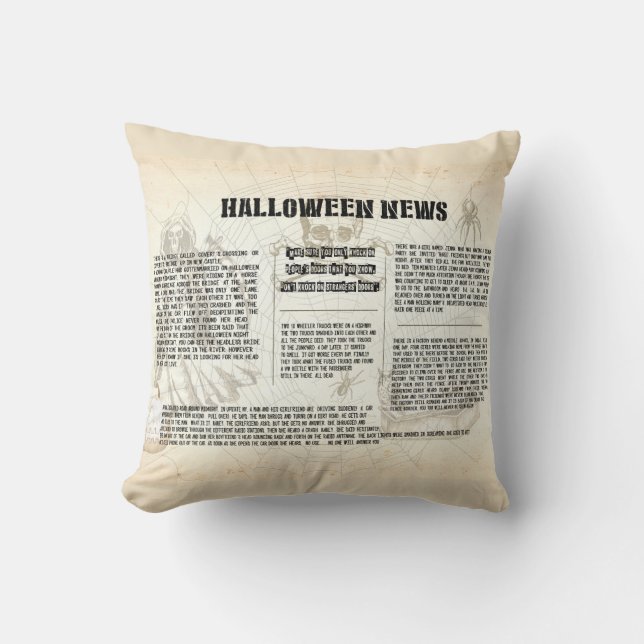 Coussin Journal vintage d'Halloween (Recto)