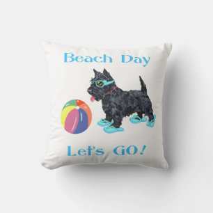 Coussin Journée à la plage Scottie Dog