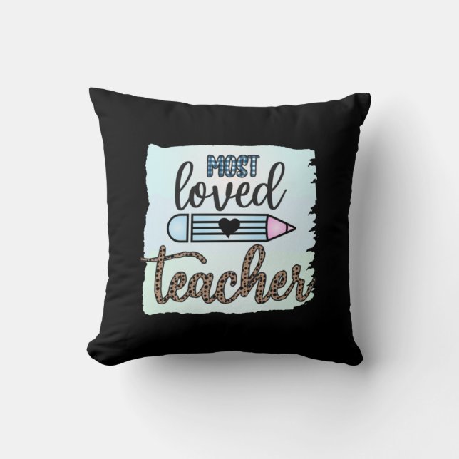 Coussin Journée de l'enseignant Enseignant le plus aimé (Recto)