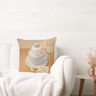 Coussin Journée du Chocolat Chaud : Bichon Sourire Art Mar