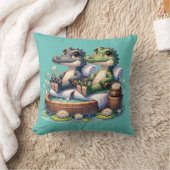 Coussin "Journée Spa de l'alligator" (Couverture)