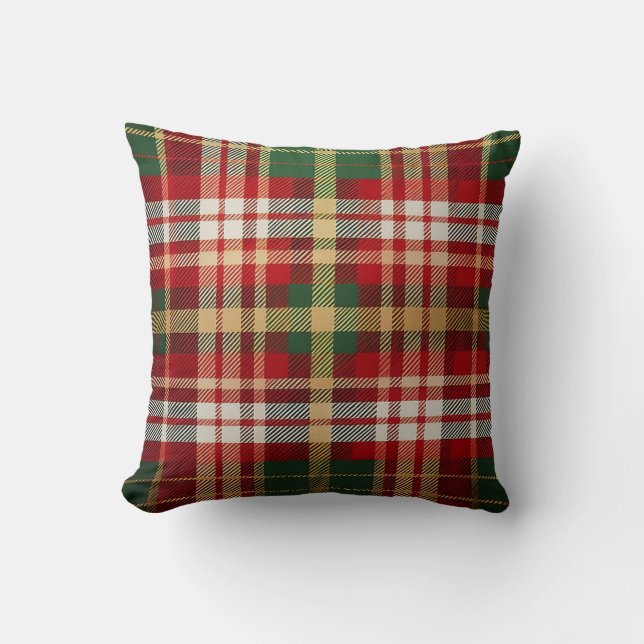 Coussin Jours de Noël Rouge Vert Or Plé (Recto)