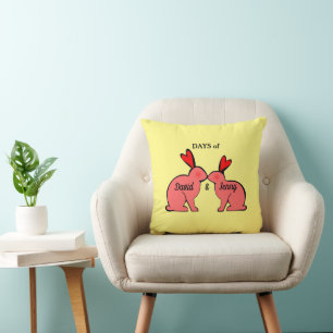 Coussin Jours et nuits d'amoureux lapins