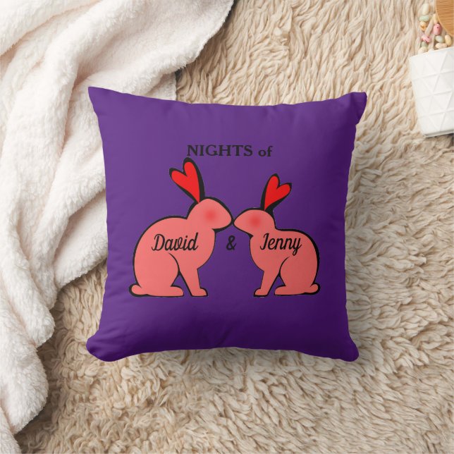 Coussin Jours et nuits d'amoureux lapins (Couverture)