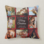 Coussin Joy Christmas Mom Red Plaid Family Photo Collage<br><div class="desc">Un cadeau parfait pour les vacances : Un coussin de Collage de photos Instagram moderne et personnalisé avec message personnalisé et 8 photos de famille préférées sur un arrière - plan de plaid de buffle rouge. Faites-en un cadeau de garde pour votre mère, votre père, votre soeur, votre tante ou...</div>