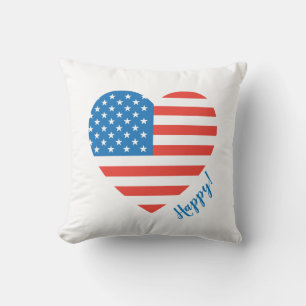 Coussin Joy Love Peace American Flag Hearworks
