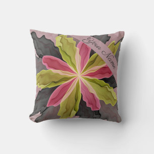 Coussin Joy, Pink Green Anthracite Imaginaire Nom de la fl