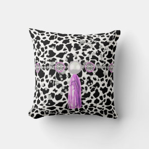 Coussin Joyaux Posters de animaux de Faux noir et blancPur