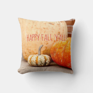 Coussin joyeuse automne à tous photographie de citrouille
