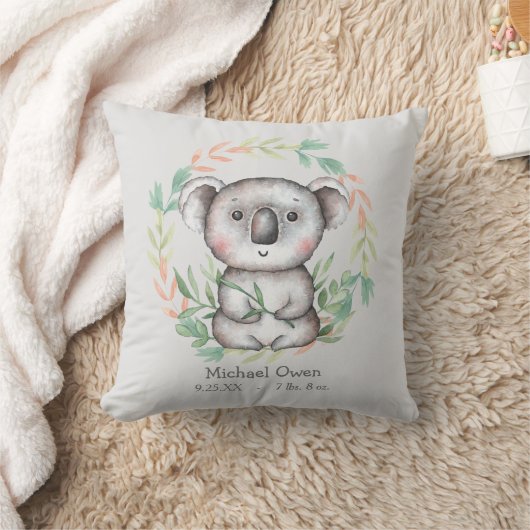 Coussin Joyeuse couronne de feuille d'ours Koala (Couverture)