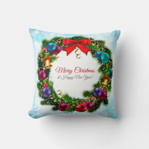 Coussin Joyeuse couronne de Noël