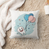 Coussin Joyeuse dent de dessin avec ballons - Santé dentai (Couverture)