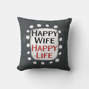 Coussin Joyeuse Femme Joyeuse Vie Joyeuse Jeu d'oreiller