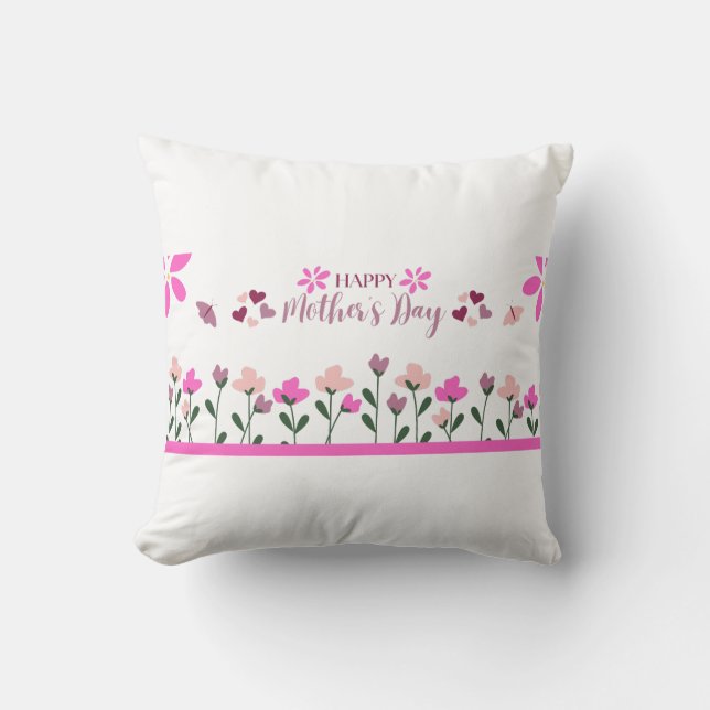 Coussin Joyeuse fête des Mères conception multicolore (Recto)