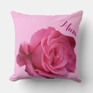 Coussin Joyeuse fête des mères jolie rose rose florale vin