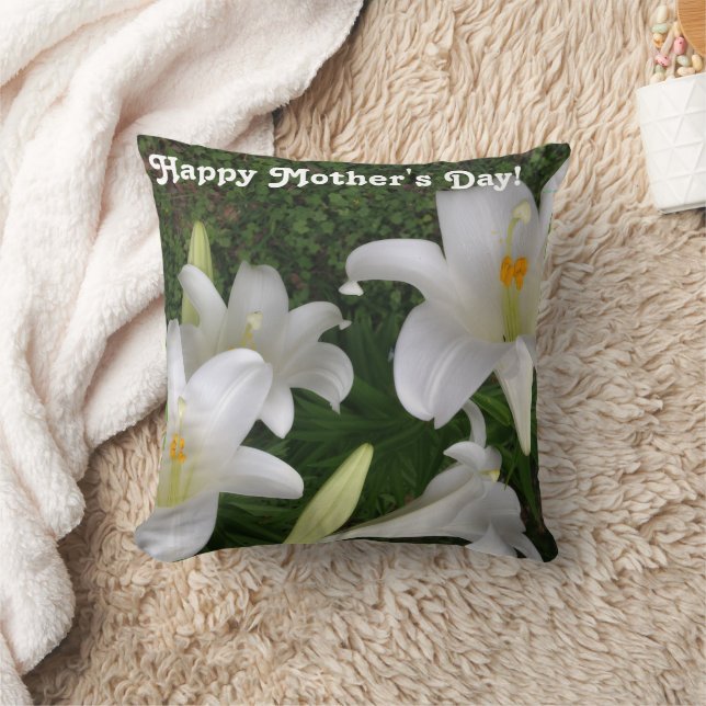 Coussin Joyeuse fête des Mères ! Lys blanc –  (Couverture)