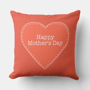 Coussin Joyeuse Fête des Mères Orange Coeur Jouer des orei