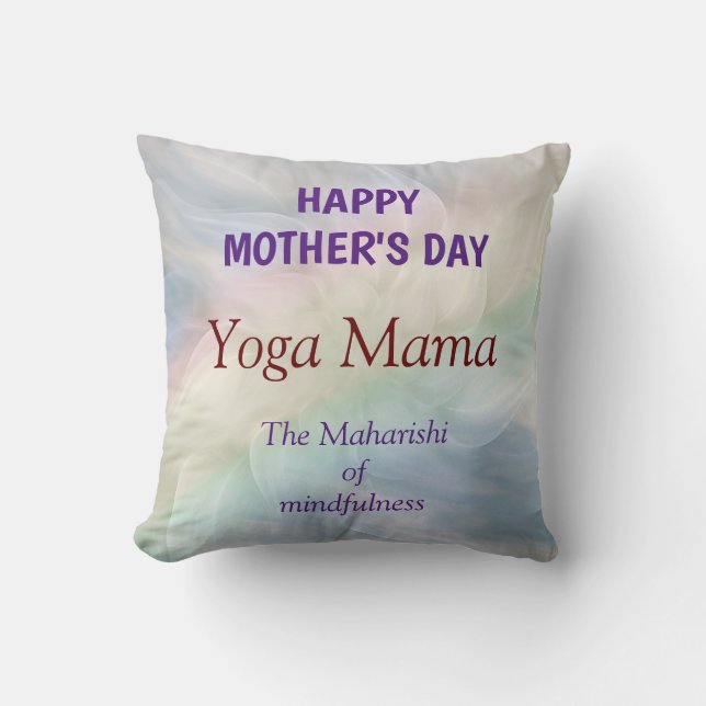 Coussin Joyeuse fête des mères Yoga Mama design (Recto)