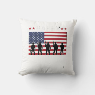 Coussin Joyeuse fête des vétérans Drapeau Silhouette Vecto