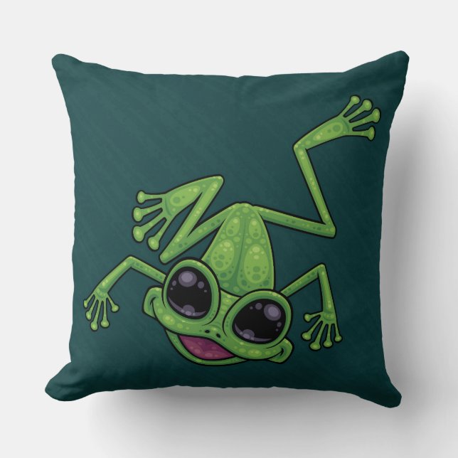 Coussin Joyeuse grenouille verte (Recto)