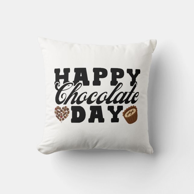 Coussin Joyeuse journée du chocolat, Joyeuse de l'amoureux (Recto)