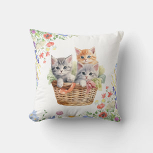 Coussin Joyeuse Journée internationale du chat aquarelle f