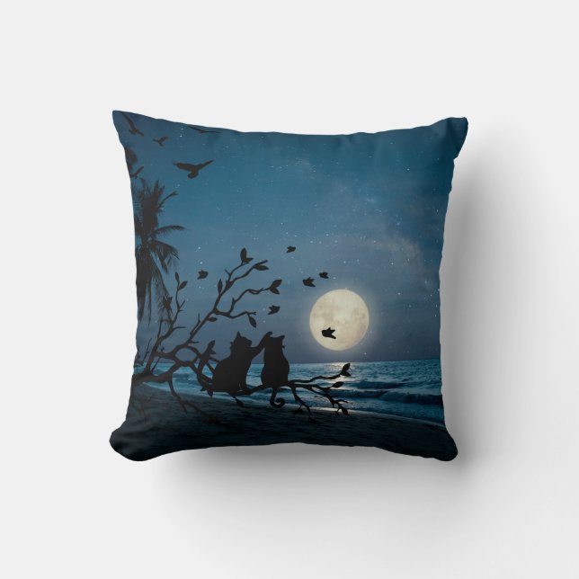 Coussin Joyeuse Journée internationale du chat Chat noir s (Recto)