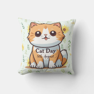 Coussin Joyeuse Journée internationale du chat Sunflower O