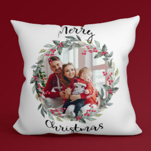 Coussin Joyeuse photo de famille de Noël