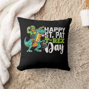 Coussin Joyeuse Saint-Patrick Pat T Rex Dinosaure