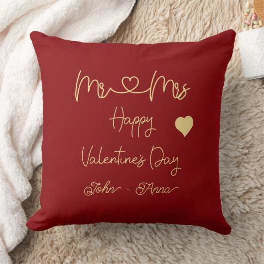 Coussin Joyeuse Saint-Valentin à M. et Mme (Couverture)